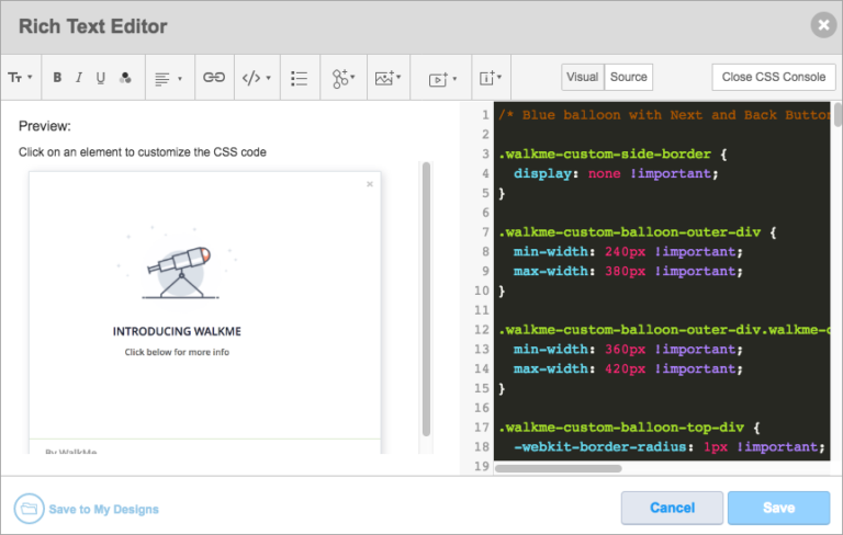 Rich Text Editor and BBcode - WalkMe Help Center