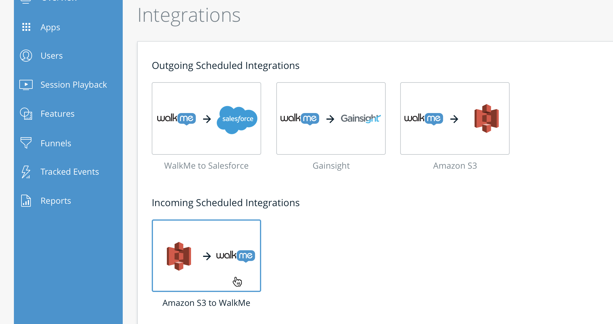 Amazon S3 Incoming Integration - WalkMe Support