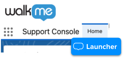 Der Launcher befindet sich immer noch unter der Registerkarte Startseite, aber die Salesforce-Anwendung ist jetzt Support Console.