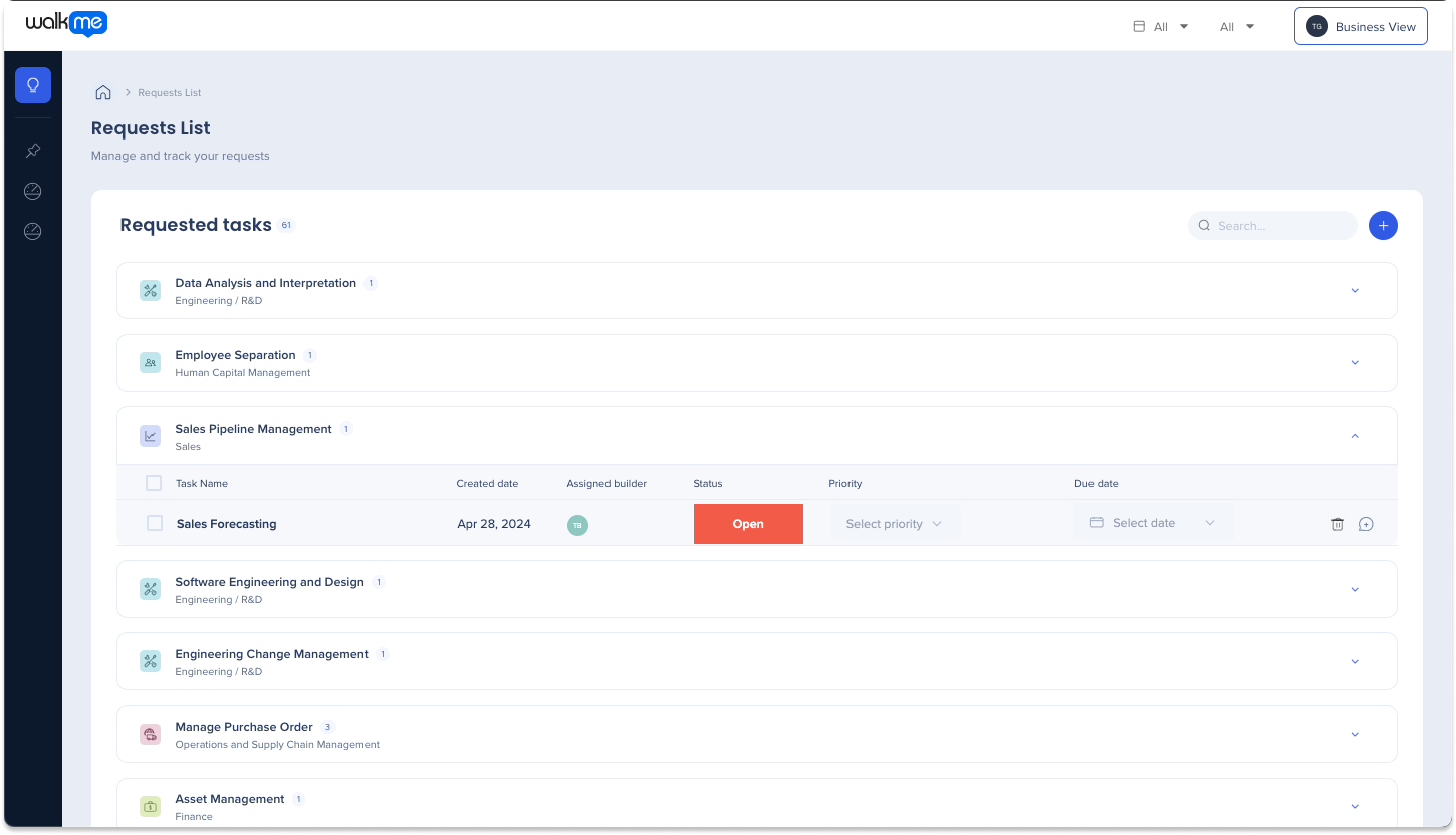 Workflows Business View - WalkMe Help Center
