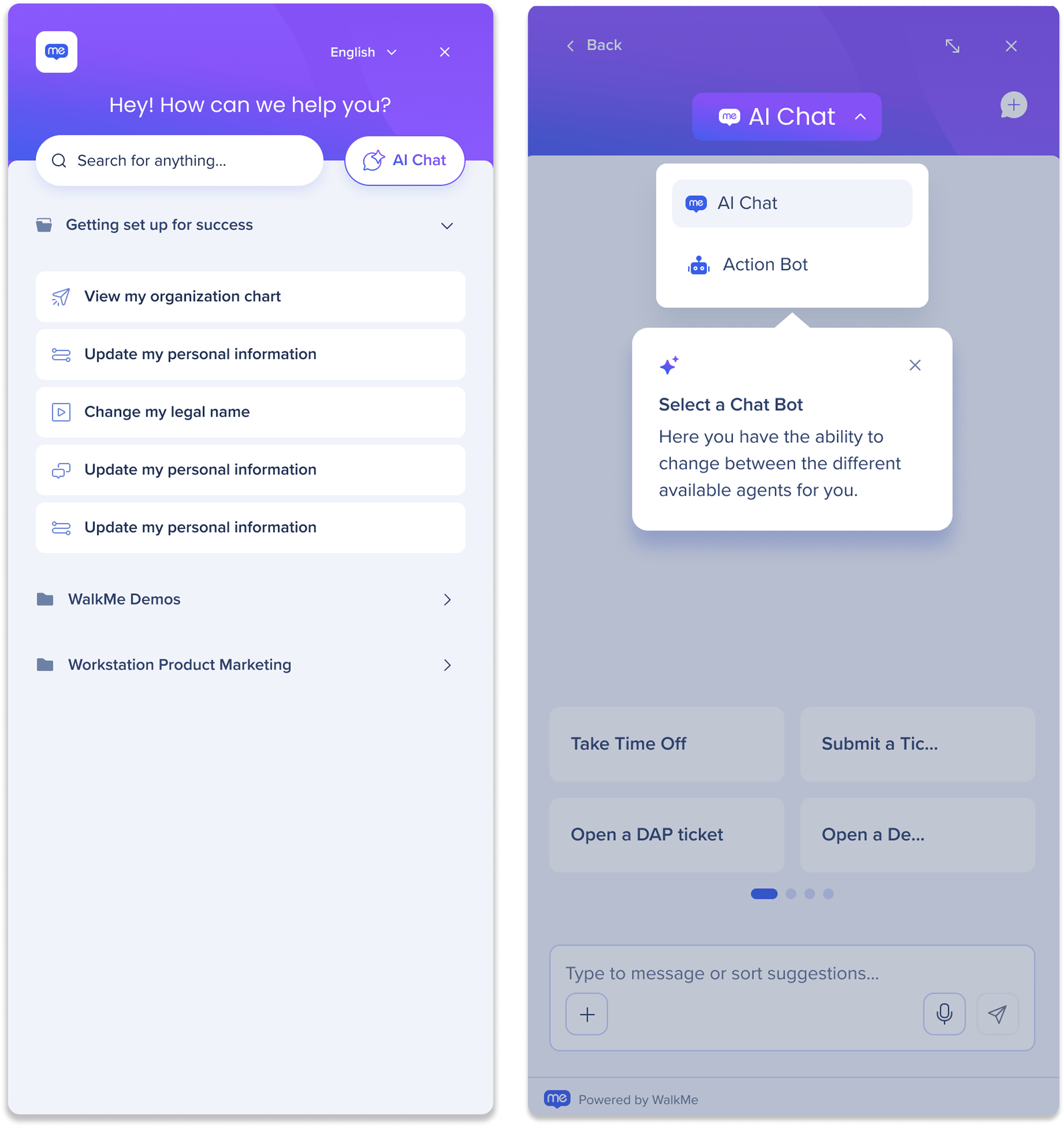 WalkMe AIチャット[Unified Chat（統合チャット）] - WalkMe Help Center